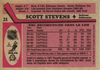 1987-88 O-Pee-Chee #25 Scott Stevens Back