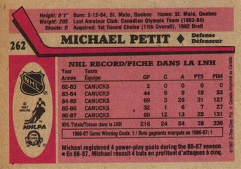 1987-88 O-Pee-Chee #262 Michel Petit Back