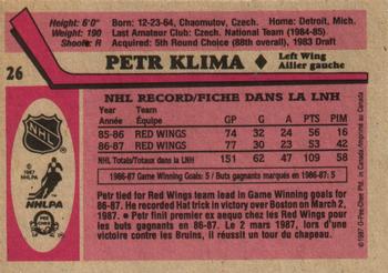 1987-88 O-Pee-Chee #26 Petr Klima Back