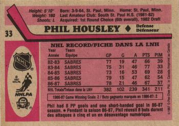 1987-88 O-Pee-Chee #33 Phil Housley Back