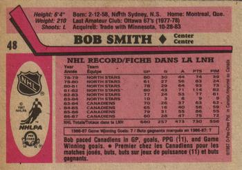 1987-88 O-Pee-Chee #48 Bob Smith Back