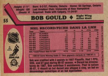 1987-88 O-Pee-Chee #55 Bob Gould Back
