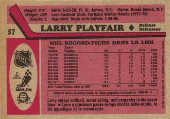 1987-88 O-Pee-Chee #57 Larry Playfair Back