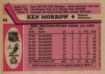 1987-88 O-Pee-Chee #66 Ken Morrow Back
