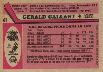 1987-88 O-Pee-Chee #67 Gerard Gallant Back