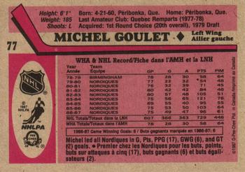 1987-88 O-Pee-Chee #77 Michel Goulet Back