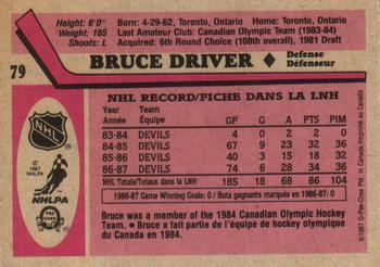 1987-88 O-Pee-Chee #79 Bruce Driver Back