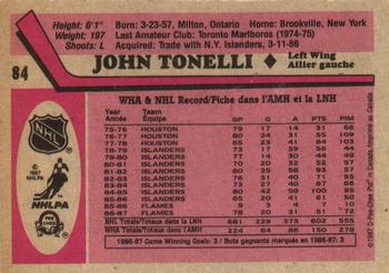 1987-88 O-Pee-Chee #84 John Tonelli Back