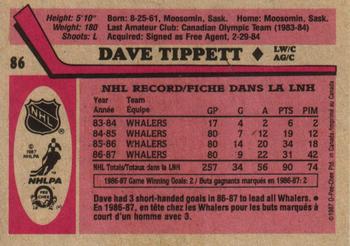 1987-88 O-Pee-Chee #86 Dave Tippett Back