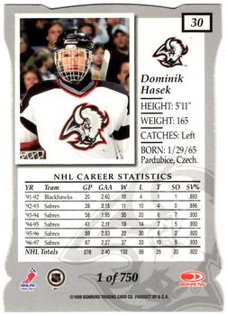 1997-98 Donruss Elite - Aspirations #30 Dominik Hasek Back