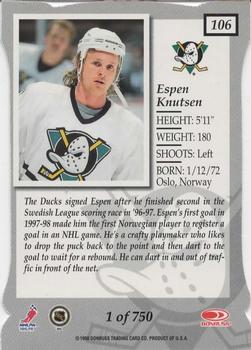 1997-98 Donruss Elite - Aspirations #106 Espen Knutsen Back