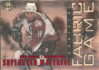 1997-98 Donruss Limited - Fabric of the Game #5 Joe Sakic Front