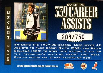 1997-98 Donruss Limited - Fabric of the Game #67 Mike Modano Back