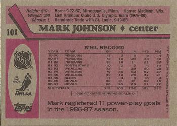 1987-88 Topps #101 Mark Johnson Back