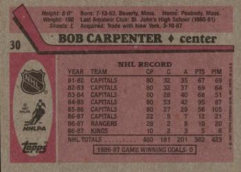1987-88 Topps #30 Bob Carpenter Back