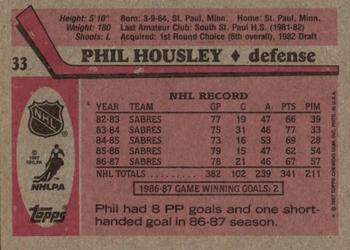 1987-88 Topps #33 Phil Housley Back