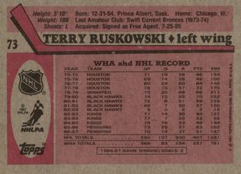 1987-88 Topps #73 Terry Ruskowski Back