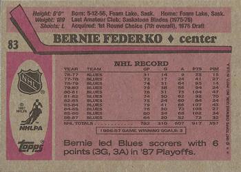 1987-88 Topps #83 Bernie Federko Back