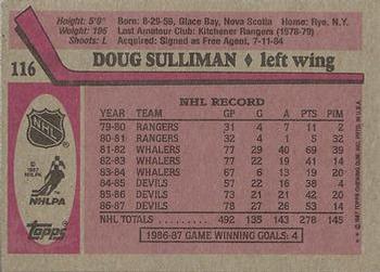 1987-88 Topps #116 Doug Sulliman Back