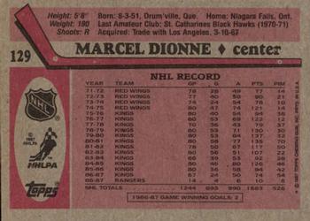 1987-88 Topps #129 Marcel Dionne Back