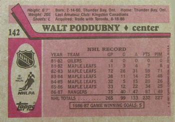 1987-88 Topps #142 Walt Poddubny Back