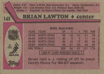 1987-88 Topps #145 Brian Lawton Back