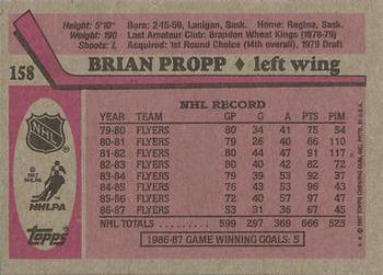 1987-88 Topps #158 Brian Propp Back
