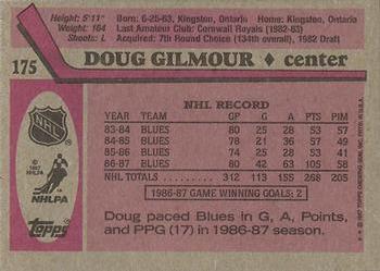 1987-88 Topps #175 Doug Gilmour Back