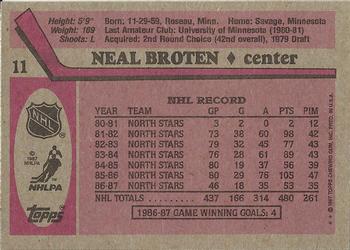 1987-88 Topps #11 Neal Broten Back