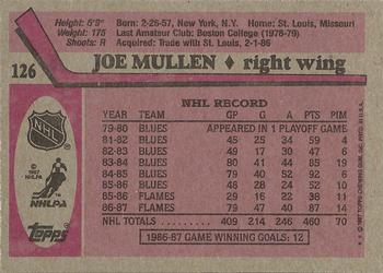 1987-88 Topps #126 Joe Mullen Back