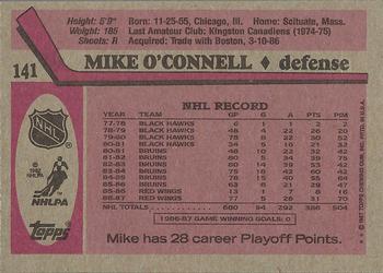 1987-88 Topps #141 Mike O'Connell Back