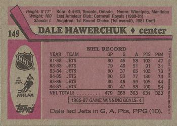 1987-88 Topps #149 Dale Hawerchuk Back