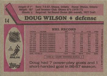 1987-88 Topps #14 Doug Wilson Back