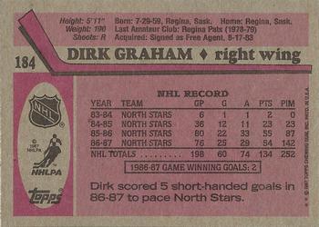 1987-88 Topps #184 Dirk Graham Back