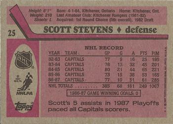 1987-88 Topps #25 Scott Stevens Back