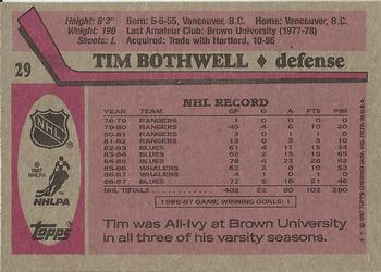1987-88 Topps #29 Tim Bothwell Back
