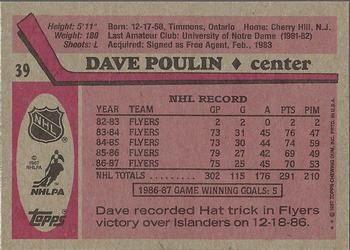 1987-88 Topps #39 Dave Poulin Back
