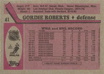1987-88 Topps #41 Gordie Roberts Back