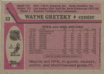 1987-88 Topps #53 Wayne Gretzky Back