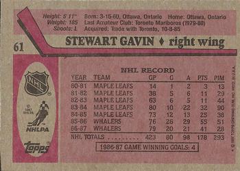 1987-88 Topps #61 Stewart Gavin Back