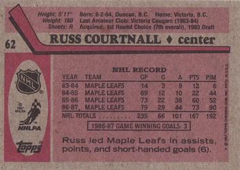 1987-88 Topps #62 Russ Courtnall Back
