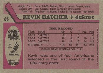 1987-88 Topps #68 Kevin Hatcher Back