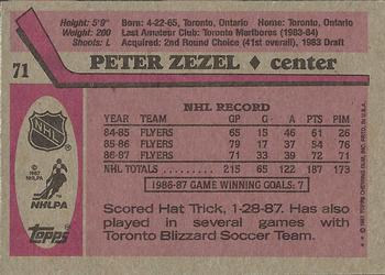 1987-88 Topps #71 Peter Zezel Back