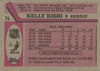 1987-88 Topps #76 Kelly Kisio Back