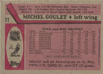 1987-88 Topps #77 Michel Goulet Back