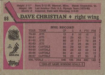 1987-88 Topps #88 Dave Christian Back