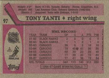 1987-88 Topps #97 Tony Tanti Back