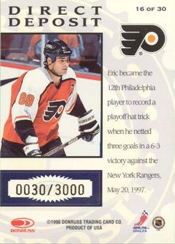 1997-98 Donruss Priority - Direct Deposit #16 Eric Lindros Back