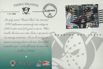 1997-98 Donruss Priority - Postcards Opening Day Issues #6 Teemu Selanne Back