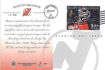 1997-98 Donruss Priority - Postcards Opening Day Issues #7 Martin Brodeur Back